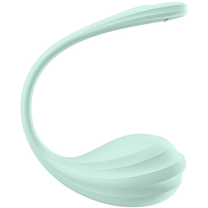 SATISFYER - APPLICATION GRATUITE STIMULATEUR DE POINT G PÉTALE LISSE VERT D'EAU – Image 4