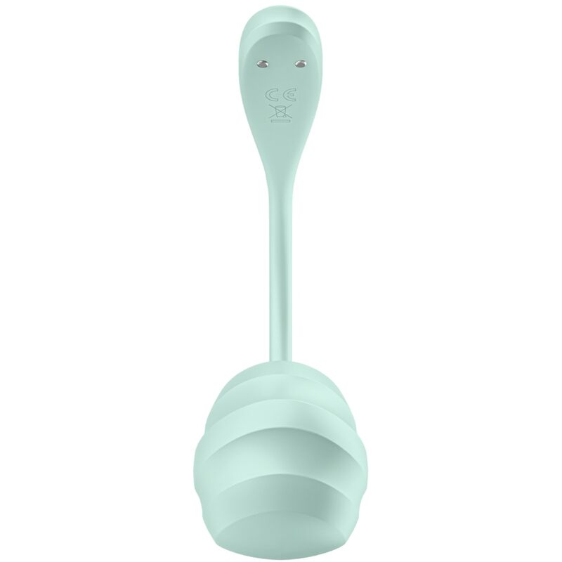 SATISFYER - APPLICATION GRATUITE STIMULATEUR DE POINT G PÉTALE LISSE VERT D'EAU – Image 2