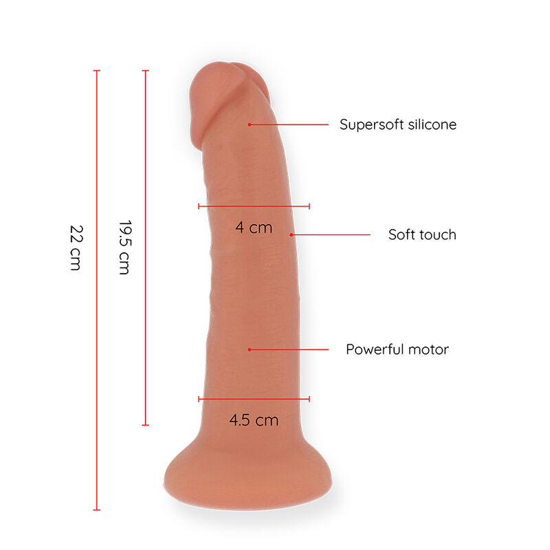 ONINDER - LARGE BOGOTÁ DILDO VIBRADOR 9 VELOCIDADES NATURAL 22 CM -O- 4.5 CM - APP GRATUITA - Imagen 7