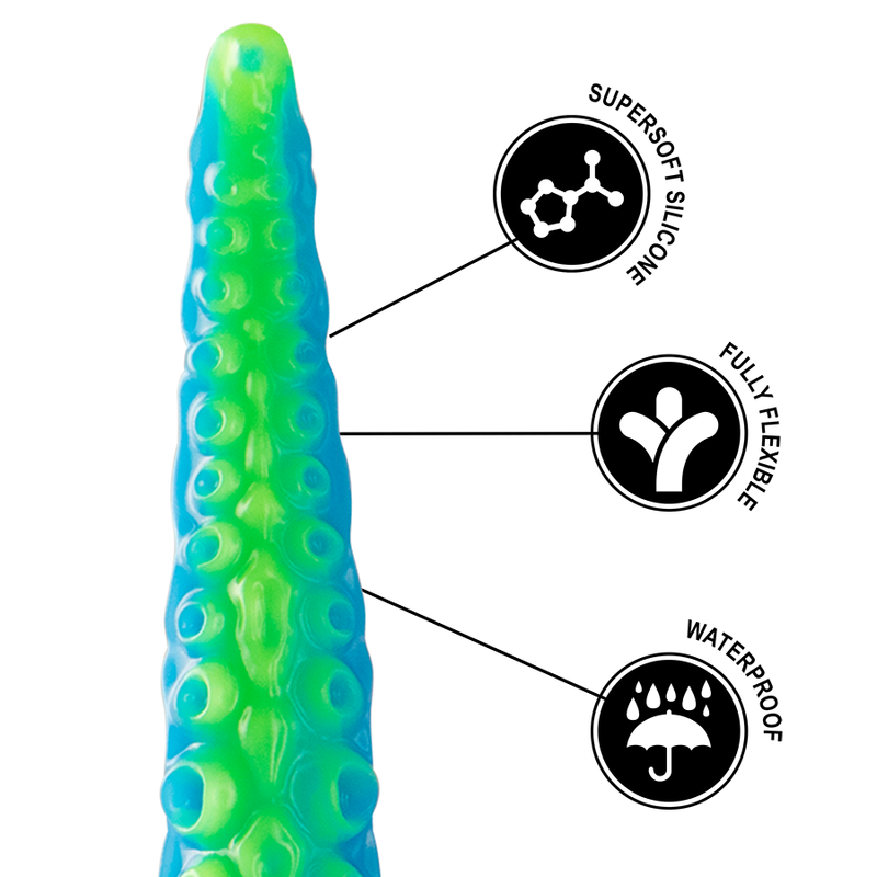 EPIC - SCYLLA FLUORESZIERENDER DÜNNER TENTAKEL-DILDO, GROSSE GRÖSSE – Bild 5
