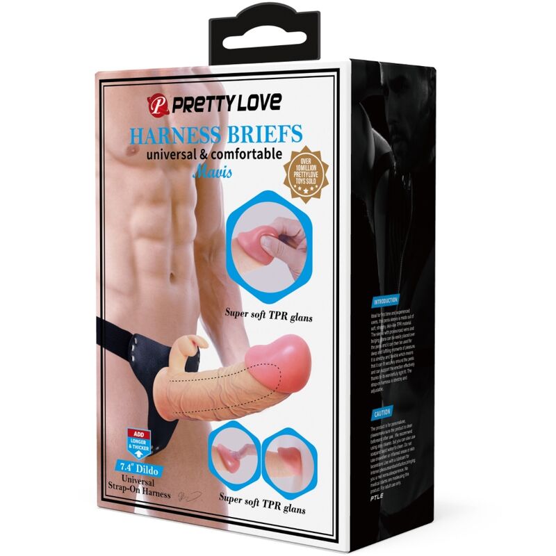 PRETTY LOVE - MAVIS HARNESS UNIVERSAL SLIP MIT DILDO 19 CM NATUR – Bild 9