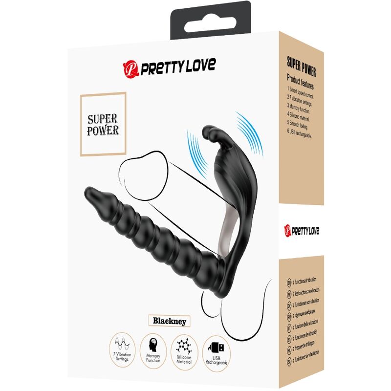 PRETTY LOVE - BLACKNEY ANNEAUX PÉNIS AVEC PLUG VIBRATEUR – Image 7