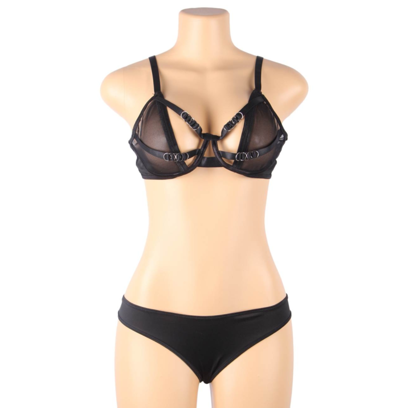 SUBBLIME - ENSEMBLE DEUX PIÈCES DE SOUTIEN-GORGE TRANSPARENT ET BANDES S/M – Image 6