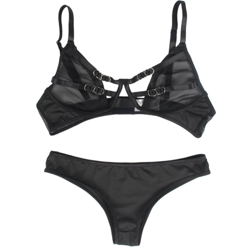 SUBBLIME - ENSEMBLE DEUX PIÈCES DE SOUTIEN-GORGE TRANSPARENT ET BANDES S/M – Image 4