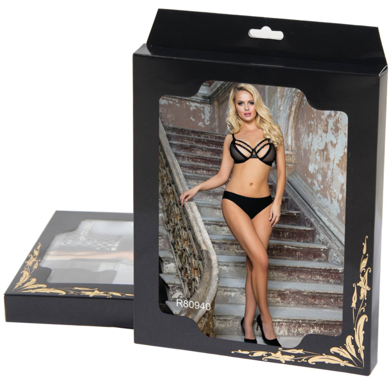 SUBBLIME - ENSEMBLE DEUX PIÈCES DE SOUTIEN-GORGE TRANSPARENT ET BANDES S/M – Image 3