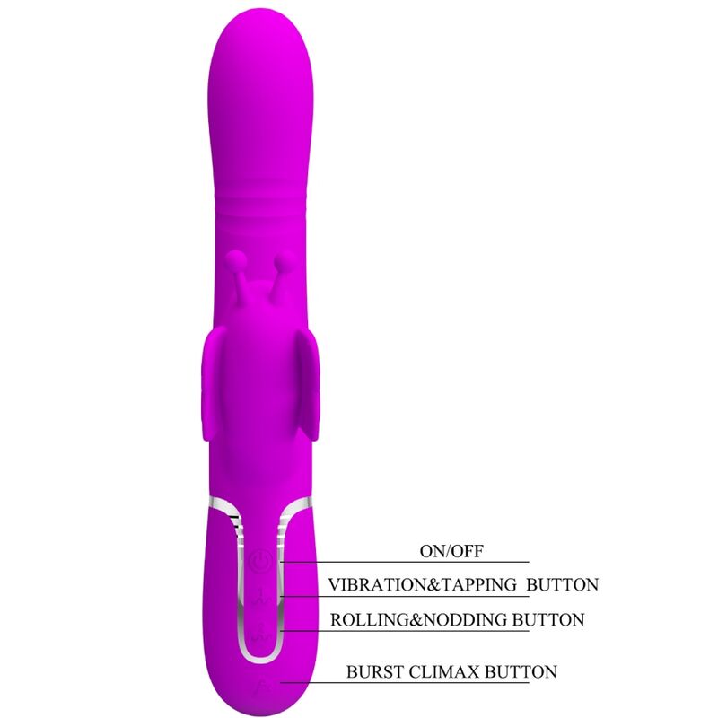 PRETTY LOVE - VIBRATEUR MULTIFONCTION LAPIN 4 EN 1 PAPILLON FUCHSIA – Image 11