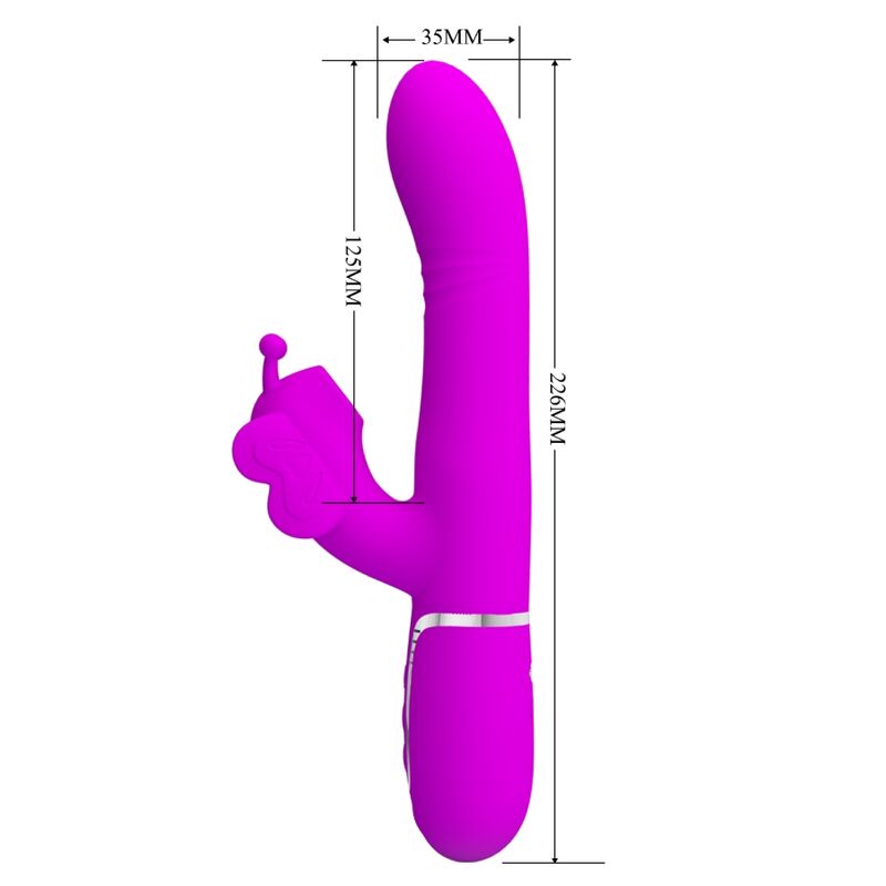 PRETTY LOVE - VIBRATEUR MULTIFONCTION LAPIN 4 EN 1 PAPILLON FUCHSIA – Image 9