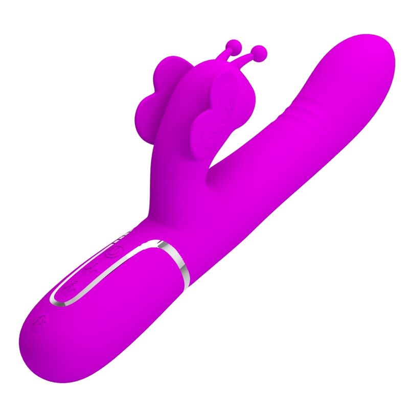 PRETTY LOVE - VIBRATEUR MULTIFONCTION LAPIN 4 EN 1 PAPILLON FUCHSIA – Image 8