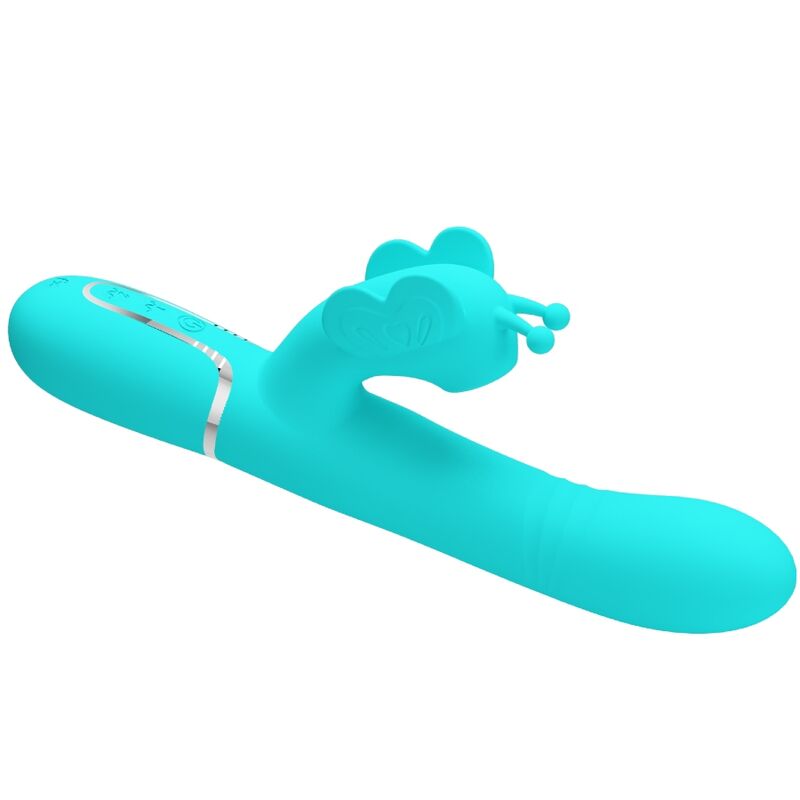 PRETTY LOVE - VIBRATEUR MULTIFONCTION LAPIN 4 EN 1 PAPILLON AQUA VERT – Image 8