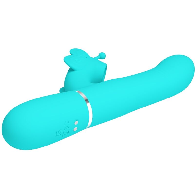 PRETTY LOVE - VIBRATEUR MULTIFONCTION LAPIN 4 EN 1 PAPILLON AQUA VERT – Image 7