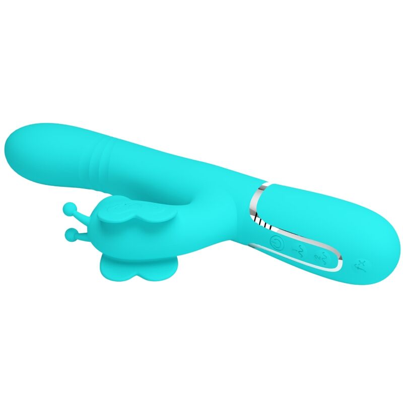 PRETTY LOVE - VIBRATEUR MULTIFONCTION LAPIN 4 EN 1 PAPILLON AQUA VERT – Image 6