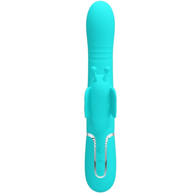 PRETTY LOVE - VIBRATEUR MULTIFONCTION LAPIN 4 EN 1 PAPILLON AQUA VERT – Image 4