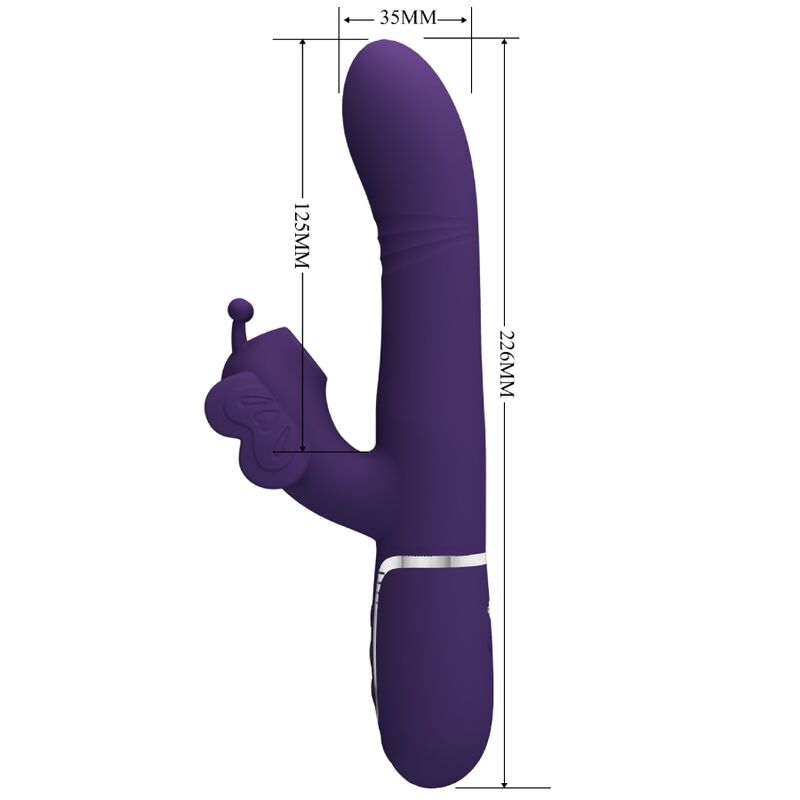 PRETTY LOVE - VIBRATEUR MULTIFONCTION LAPIN 4 EN 1 PAPILLON VIOLET – Image 11