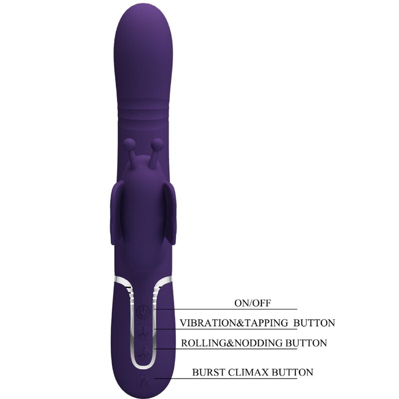 PRETTY LOVE - VIBRATEUR MULTIFONCTION LAPIN 4 EN 1 PAPILLON VIOLET – Image 10