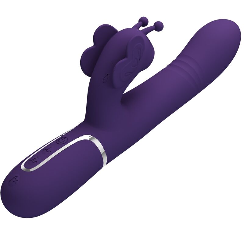 PRETTY LOVE - VIBRATEUR MULTIFONCTION LAPIN 4 EN 1 PAPILLON VIOLET – Image 4
