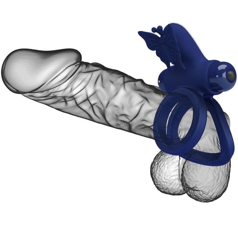 PRETTY LOVE - JAMELE DOUBLE ANNEAU AVEC VIBRATION & STIMULATEUR DE PAPILLON BLEU – Image 10