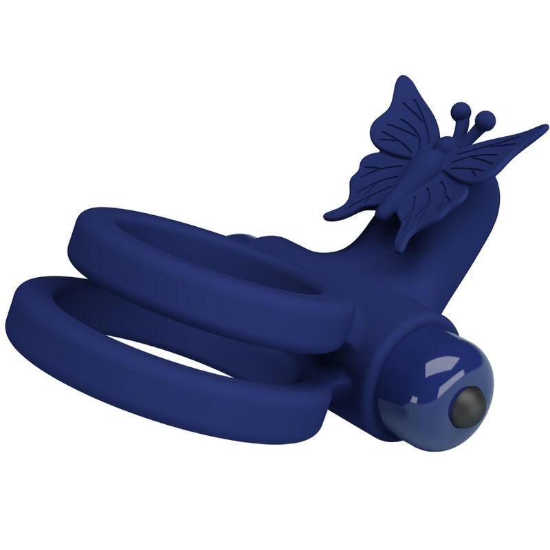 PRETTY LOVE - JAMELE DOUBLE ANNEAU AVEC VIBRATION & STIMULATEUR DE PAPILLON BLEU – Image 9