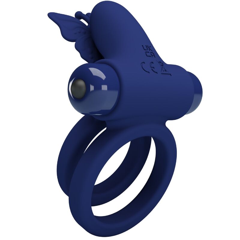 PRETTY LOVE - JAMELE DOUBLE ANNEAU AVEC VIBRATION & STIMULATEUR DE PAPILLON BLEU – Image 4