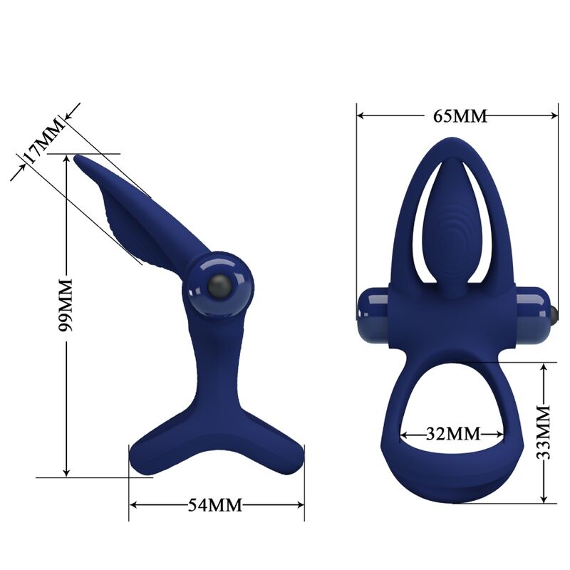 PRETTY LOVE - MAT DOUBLE ANNEAU AVEC VIBRATION & STIMULATEUR BLEU – Image 9