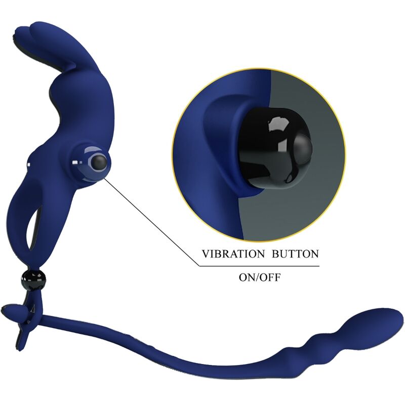 PRETTY LOVE - AYAD ANNEAU VIBRATEUR LAPIN AVEC PLUG BLEU – Image 10