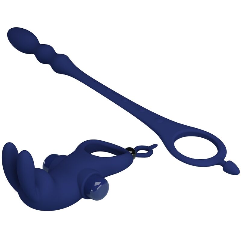 PRETTY LOVE - AYAD ANNEAU VIBRATEUR LAPIN AVEC PLUG BLEU – Image 9