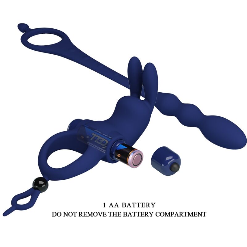 PRETTY LOVE - AYAD ANNEAU VIBRATEUR LAPIN AVEC PLUG BLEU – Image 8