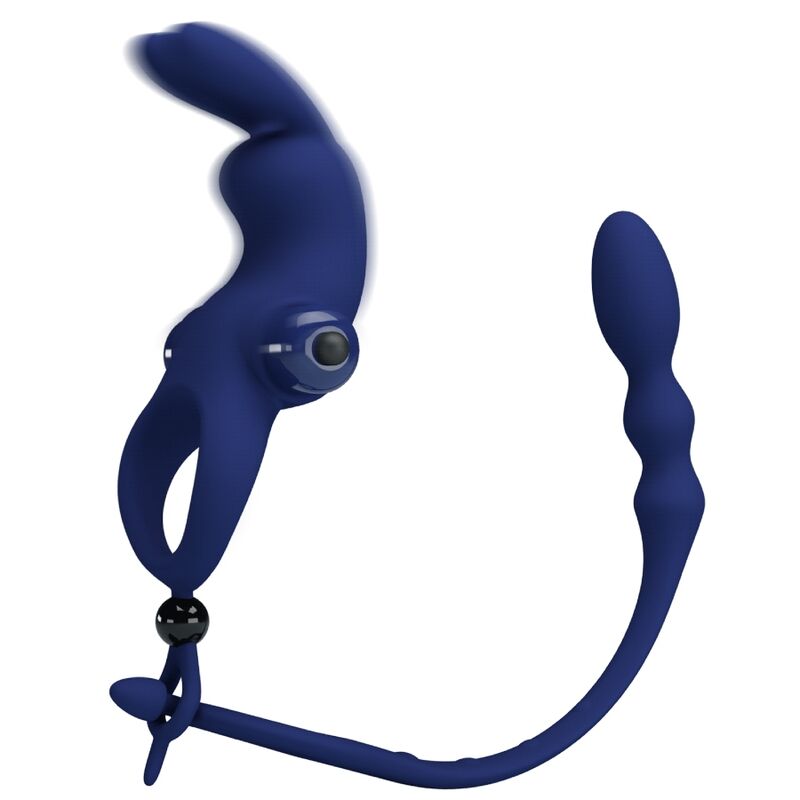 PRETTY LOVE - AYAD ANNEAU VIBRATEUR LAPIN AVEC PLUG BLEU – Image 7