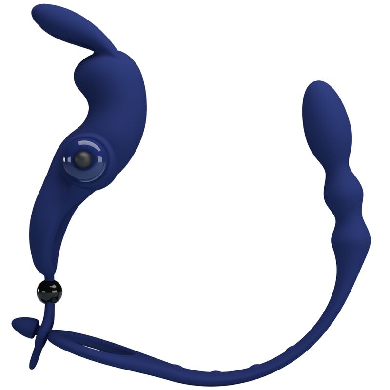 PRETTY LOVE - AYAD ANNEAU VIBRATEUR LAPIN AVEC PLUG BLEU – Image 5