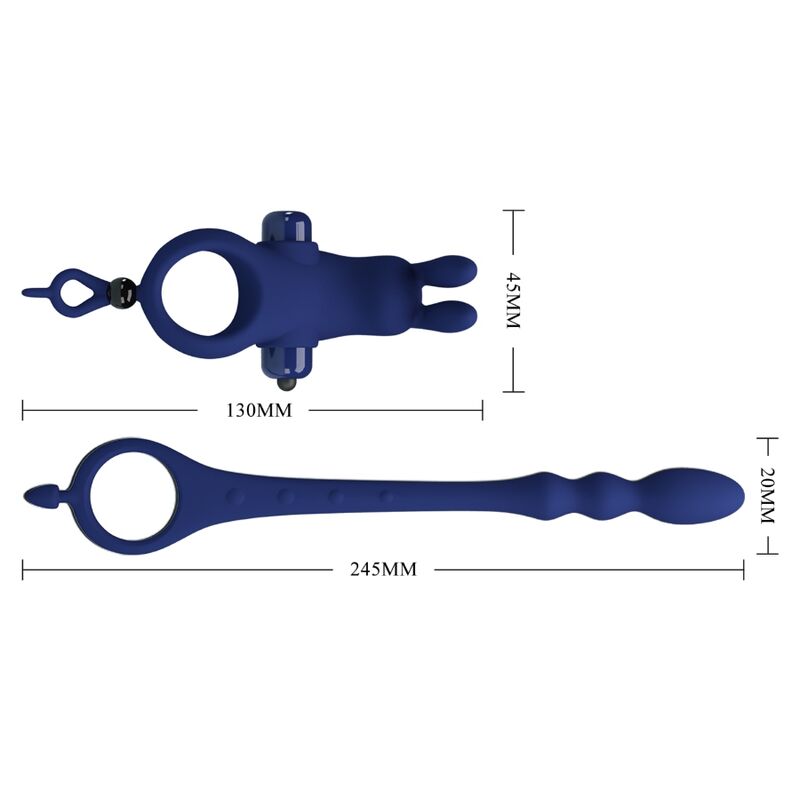 PRETTY LOVE - AYAD ANNEAU VIBRATEUR LAPIN AVEC PLUG BLEU – Image 4