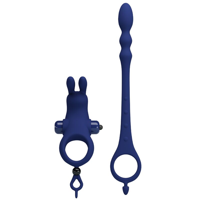 PRETTY LOVE - AYAD ANNEAU VIBRATEUR LAPIN AVEC PLUG BLEU – Image 3