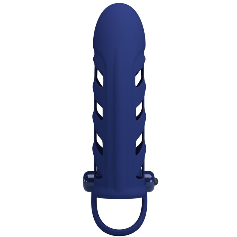 PRETTY LOVE - ALTAF ANNEAU VIBRATEUR AVEC GAINE EN SILICONE BLEU – Image 3
