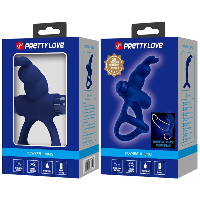 PRETTY LOVE - LUCHITO DOUBLE ANNEAU VIBRANT LAPIN BLEU – Image 4