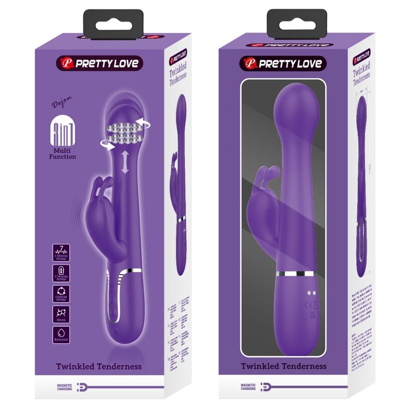 PRETTY LOVE - DEJON VIBRADOR RABBIT 3 EN 1 MULTIFUNCIÓN MORADO - Imagen 5