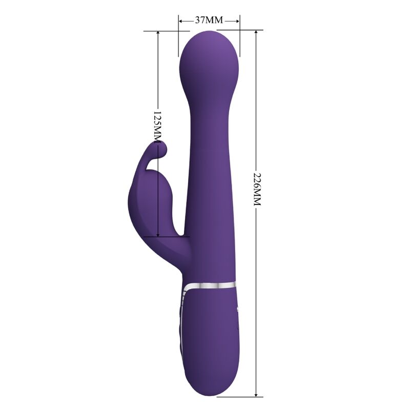 PRETTY LOVE - DEJON VIBRADOR RABBIT 3 EN 1 MULTIFUNCIÓN MORADO - Imagen 4