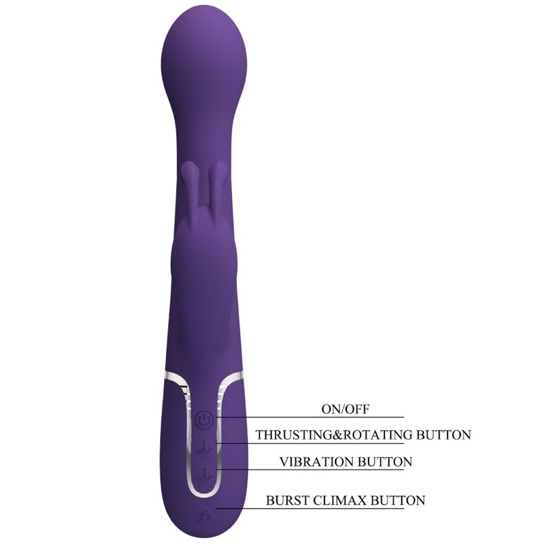 PRETTY LOVE - DEJON VIBRADOR RABBIT 3 EN 1 MULTIFUNCIÓN MORADO - Imagen 11