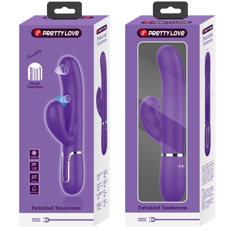 PRETTY LOVE - PERLITA VIBRADOR PUNTO G 3 EN 1 MULTIFUNCIÓN MORADO - Imagen 10