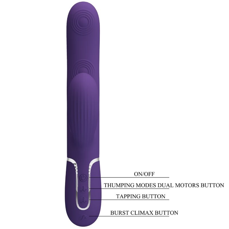 PRETTY LOVE - PERLITA VIBRADOR PUNTO G 3 EN 1 MULTIFUNCIÓN MORADO - Imagen 8