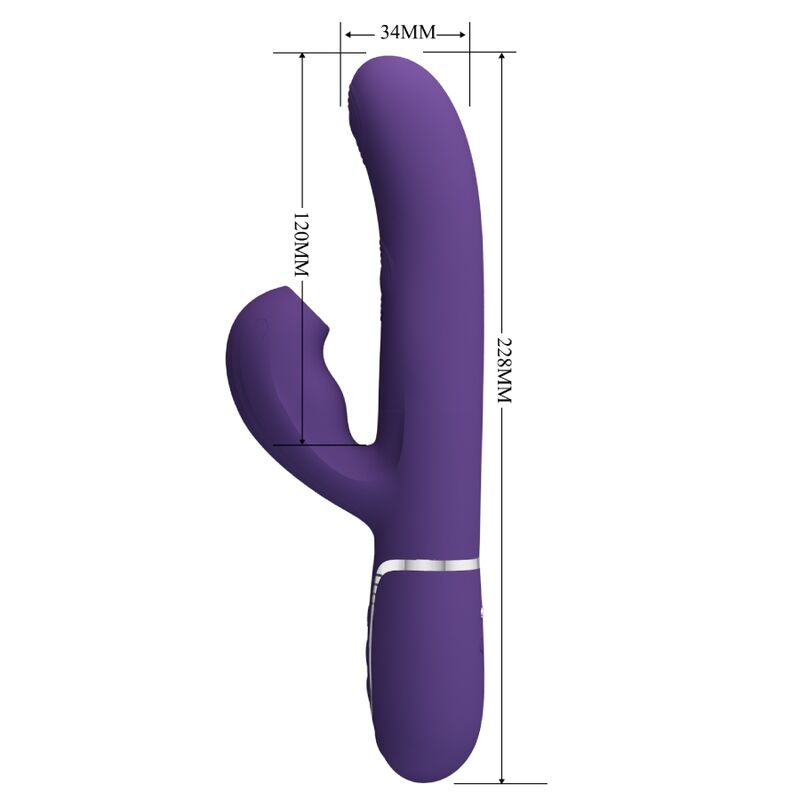 PRETTY LOVE - PERLITA VIBRADOR PUNTO G 3 EN 1 MULTIFUNCIÓN MORADO - Imagen 7