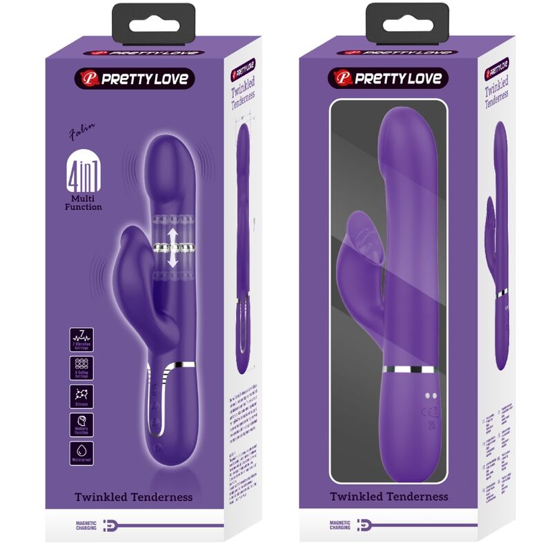 PRETTY LOVE - ZALIN PERLES VIBRATEUR LAPIN 4 EN 1 VIOLET – Image 8