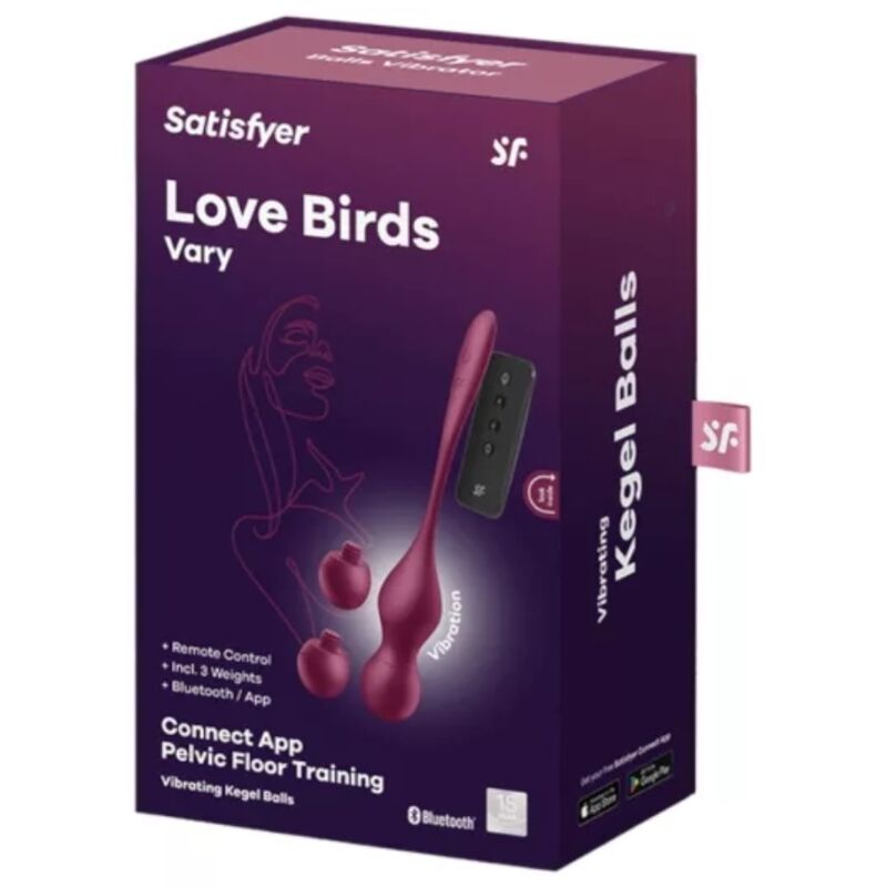 SATISFYER - LOVE BIRDS VARY BOLAS VIBRATÓRIAS APLICATIVO GRATUITO VINHO TINTO - Image 2