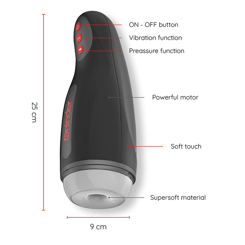 ONINDER - SEOUL MASTURBADOR MASCULINO DE COMPRESIÓN Y VIBRACIÓN - APP GRATUITA - Imagen 7