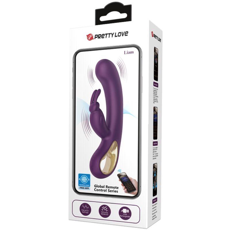 PRETTY LOVE - LIAM VIBRATEUR LAPIN ET STIMULATEUR DE POINT G VIOLET – Image 3