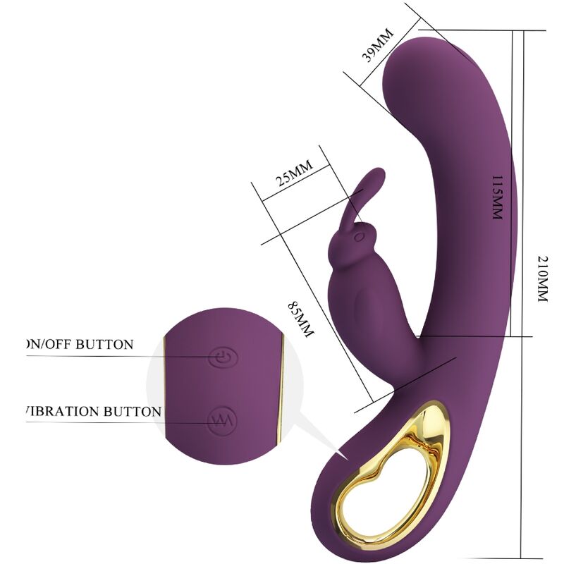 PRETTY LOVE - LIAM VIBRATEUR LAPIN ET STIMULATEUR DE POINT G VIOLET – Image 2