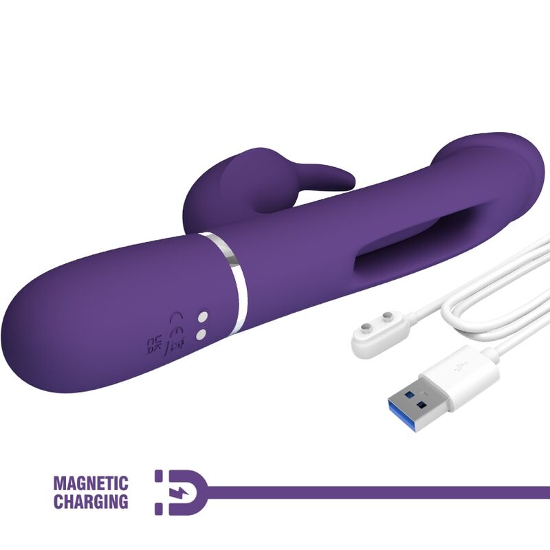PRETTY LOVE - VIBRATEUR MULTIFONCTION 3 EN 1 KAMPAS RABBIT AVEC LANGUE VIOLET – Image 8