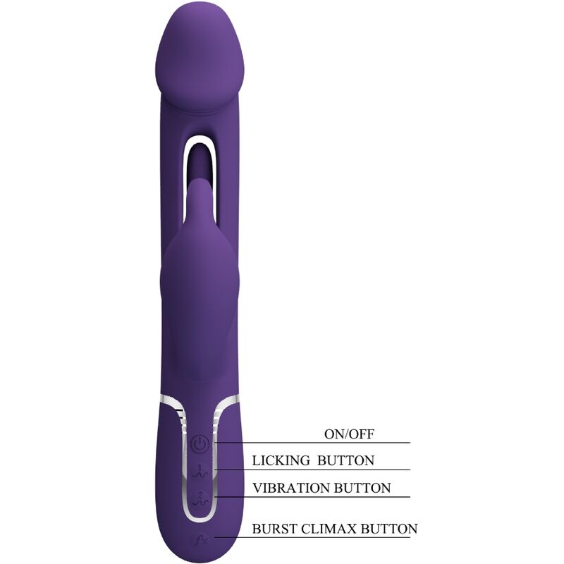 PRETTY LOVE - VIBRATEUR MULTIFONCTION 3 EN 1 KAMPAS RABBIT AVEC LANGUE VIOLET – Image 7