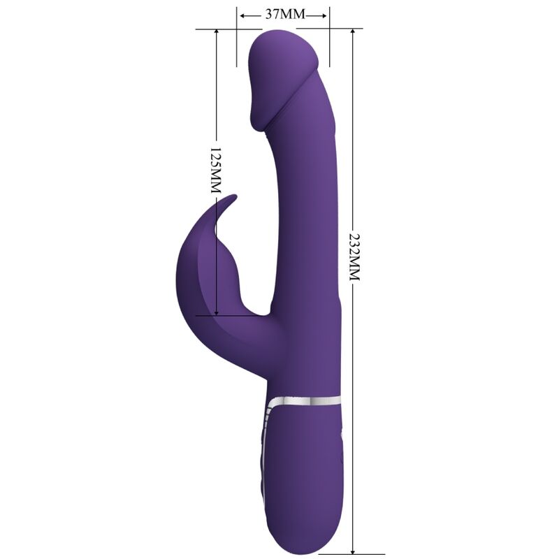 PRETTY LOVE - VIBRATEUR MULTIFONCTION 3 EN 1 KAMPAS RABBIT AVEC LANGUE VIOLET – Image 6