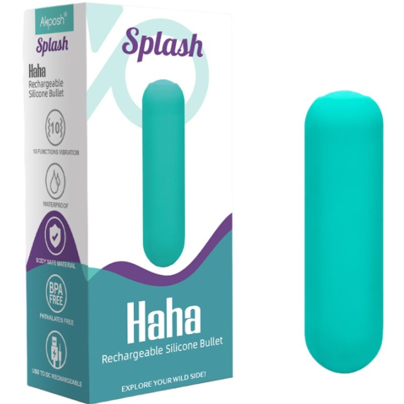 ARMONY - SPLASH HAHA VIBRATORE BULLET IN SILICONE 10 VIBRAZIONI 75 X 19 CM VERDE - immagine 7