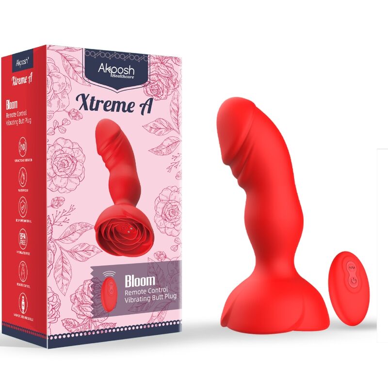 ARMONY - EXTREME A BLOOM ROSE VIBRATOR & ANALSTECKER FERNBEDIENUNG ROT – Bild 2