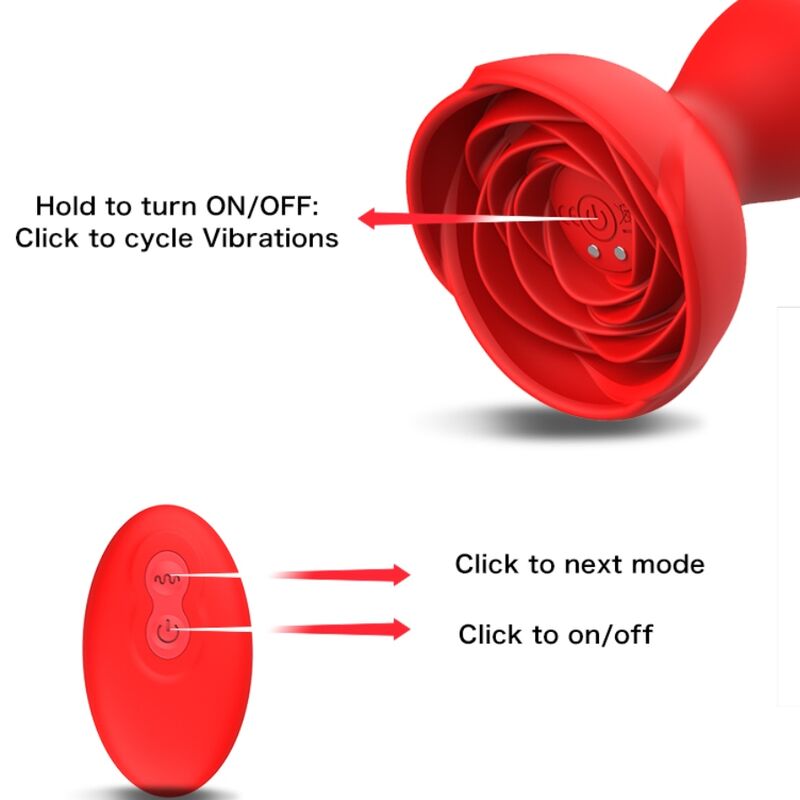 ARMONY - EXTREME A BLOOM ROSE VIBRATOR & ANALSTECKER FERNBEDIENUNG ROT – Bild 4