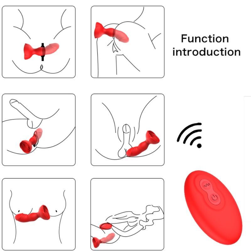 ARMONY - EXTREME A BLOOM ROSE VIBRATOR & ANALSTECKER FERNBEDIENUNG ROT – Bild 6